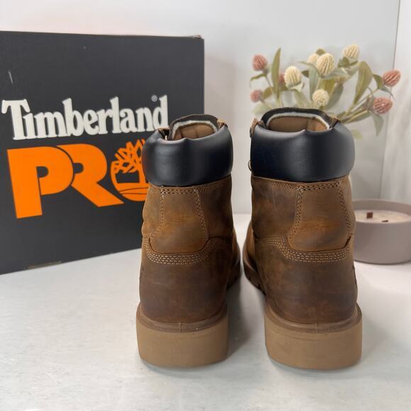 Timberland PRO Sawhorse 6" Composite Safety Toe Boots Brown Men 8M Light Wear - Picture 4 of 10